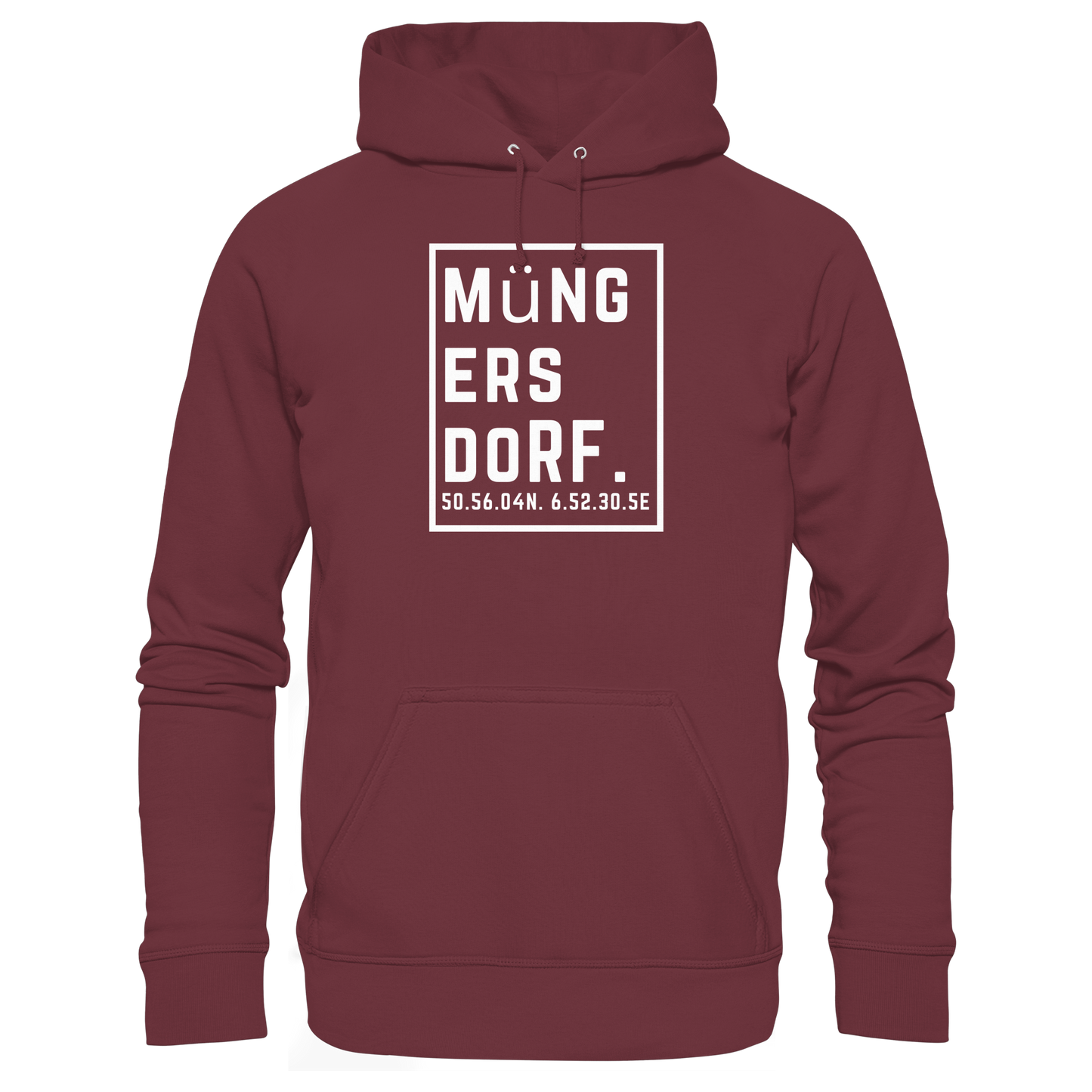 Müngersdorf Koordinaten (großer Druck auf der Brust) - Organic Basic Hoodie