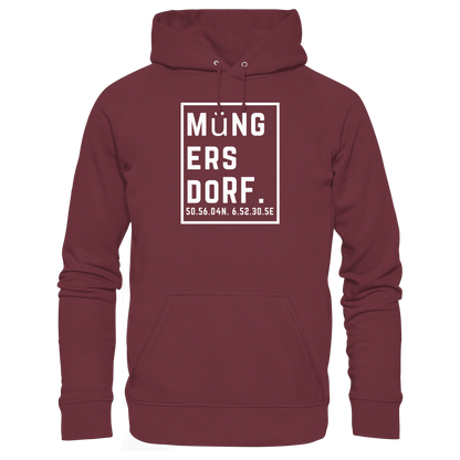 Müngersdorf Koordinaten (großer Druck auf der Brust) - Organic Basic Hoodie