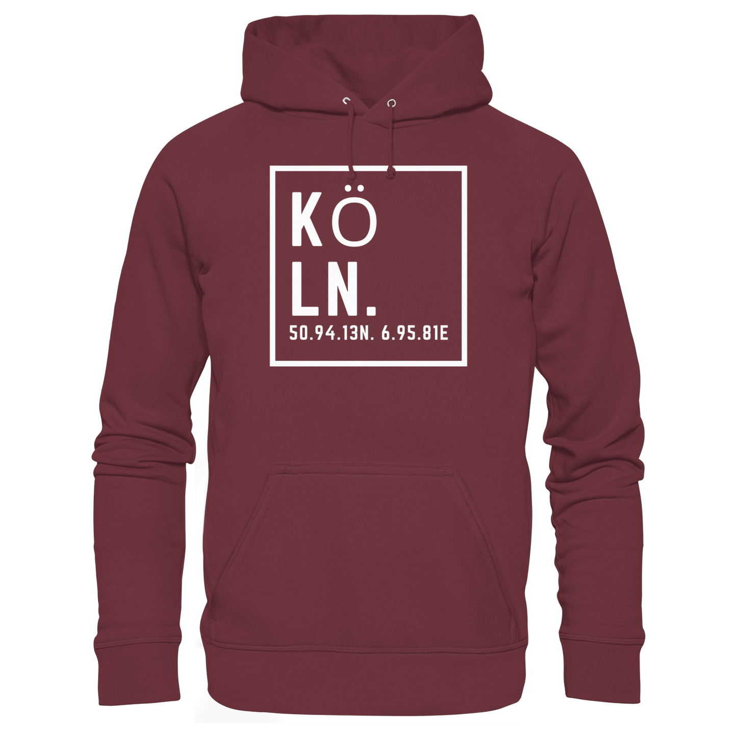 Köln Koordinaten (großer Druck auf der Brust) - Organic Basic Hoodie