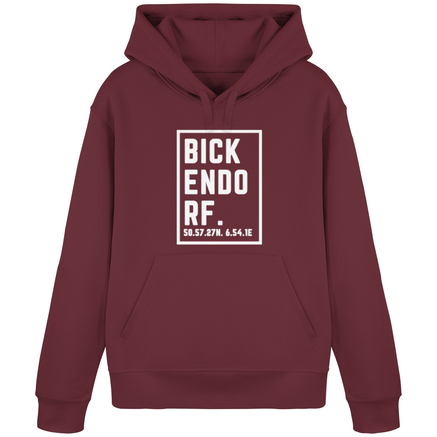 Bickendorf Koordinaten (großer Druck auf der Brust) - Organic Basic Hoodie