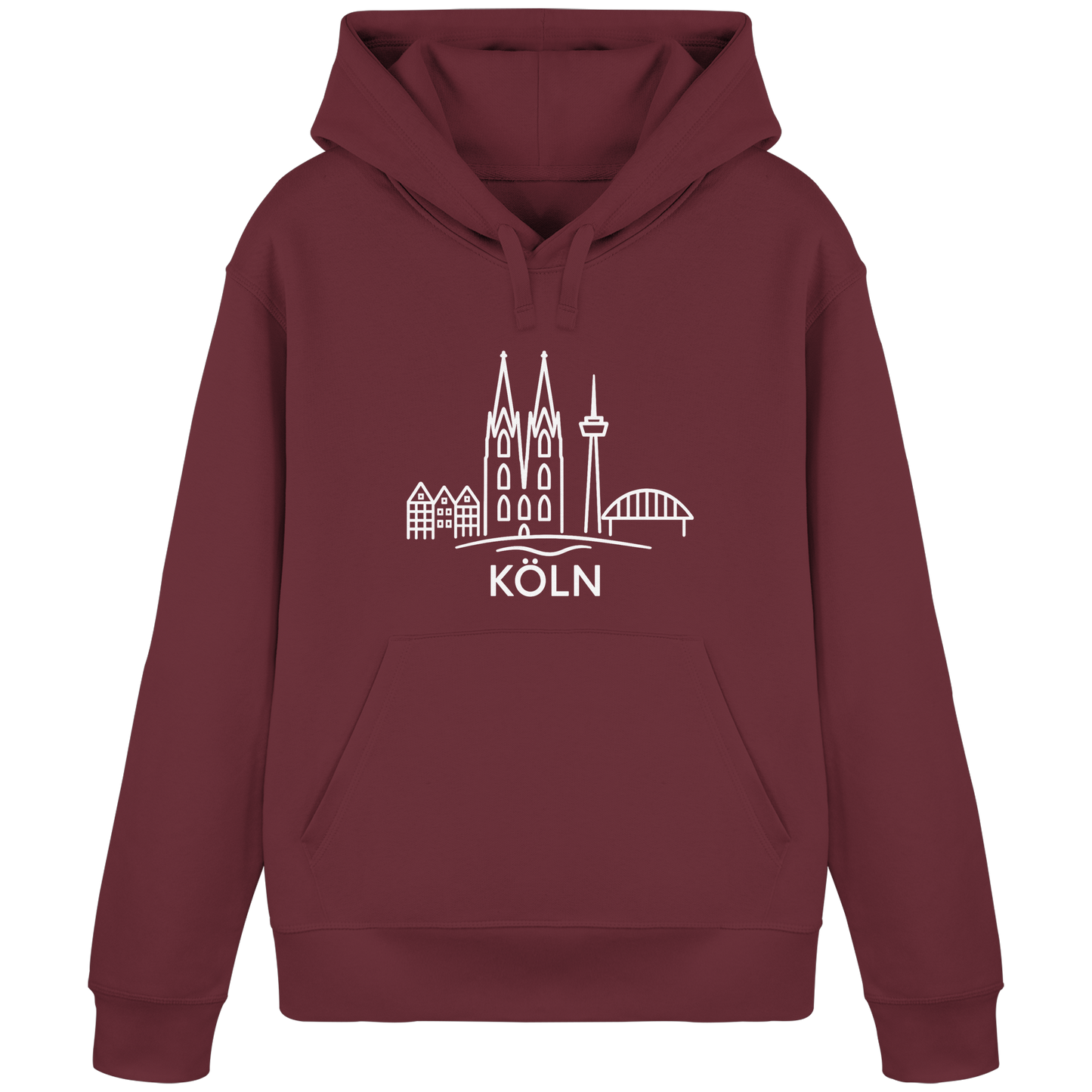 Köln Skyline (großer Druck auf der Brust) - Organic Basic Hoodie