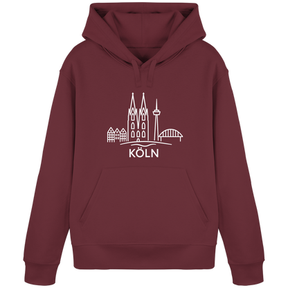 Köln Skyline (großer Druck auf der Brust) - Organic Basic Hoodie