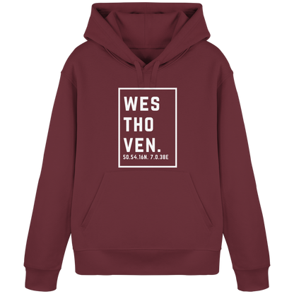Westhoven Koordinaten (großer Druck auf der Brust) - Organic Basic Hoodie