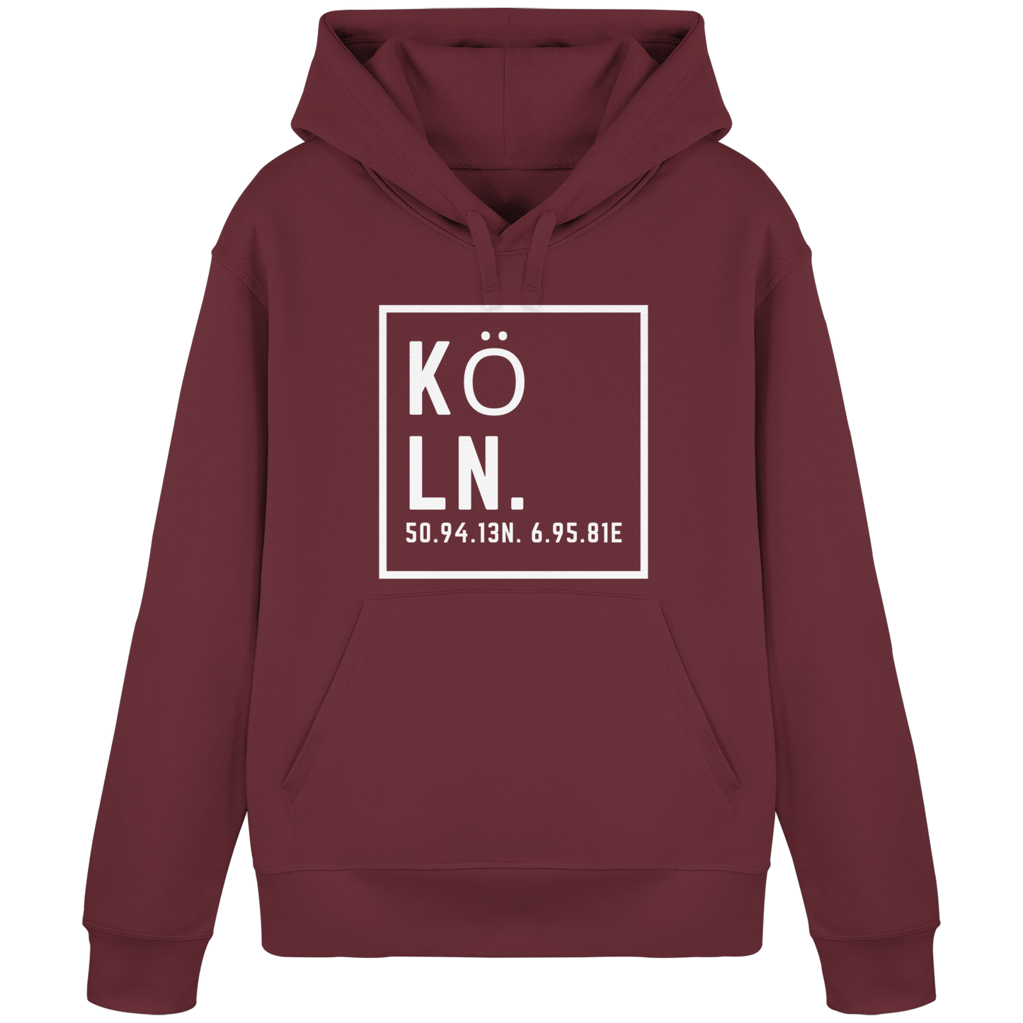Köln Koordinaten (großer Druck auf der Brust) - Organic Basic Hoodie