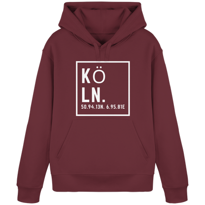 Köln Koordinaten (großer Druck auf der Brust) - Organic Basic Hoodie