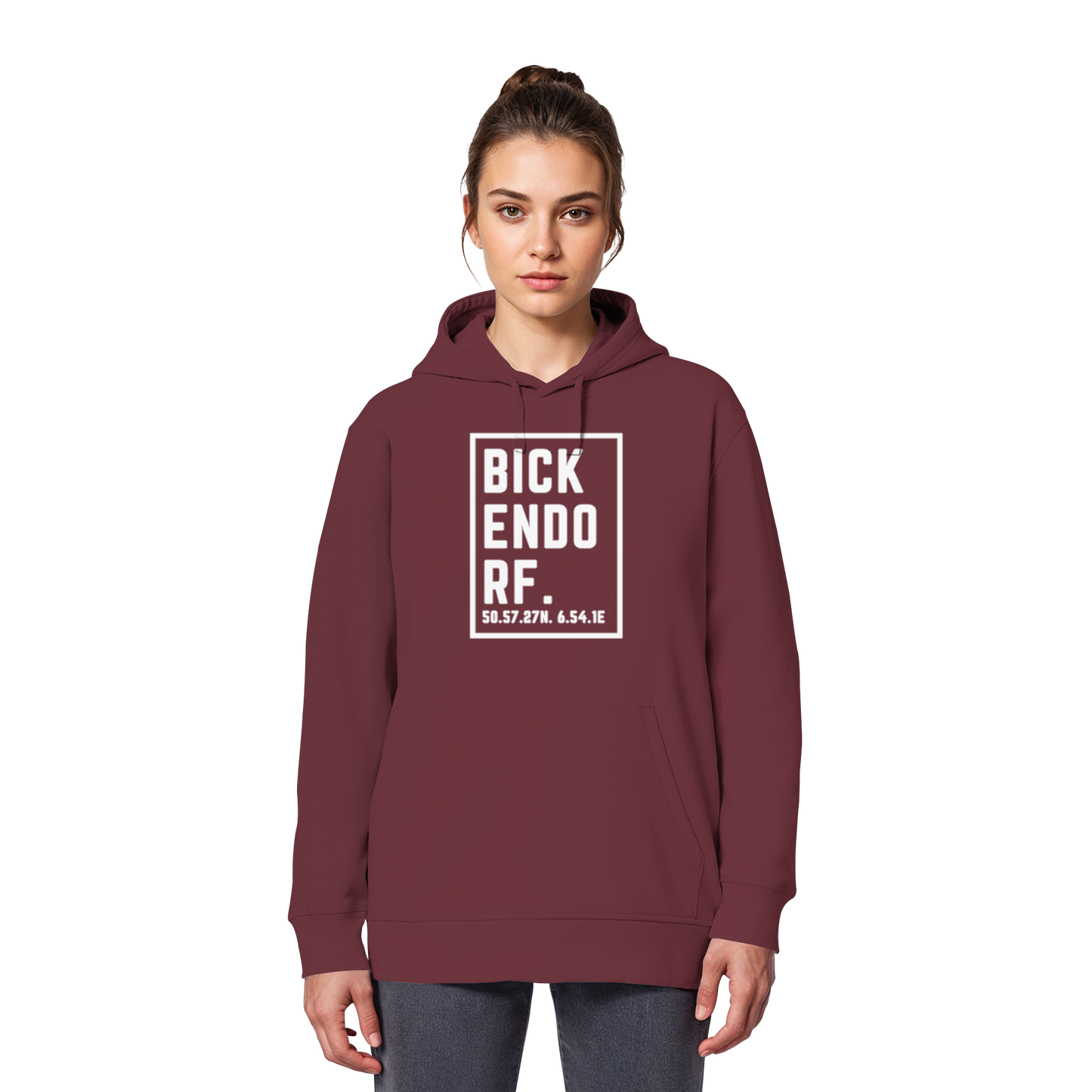 Bickendorf Koordinaten (großer Druck auf der Brust) - Organic Basic Hoodie