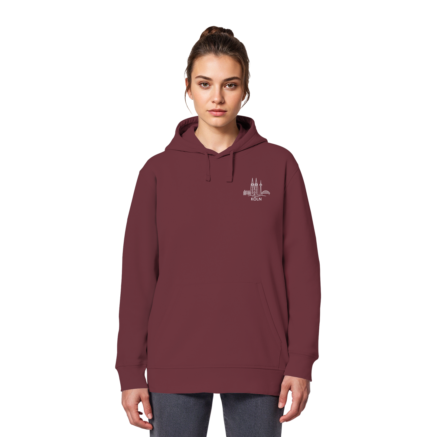 Köln Skyline Stick - Organic Basic Hoodie