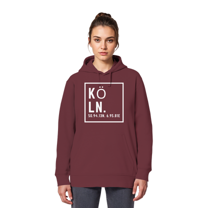 Köln Koordinaten (großer Druck auf der Brust) - Organic Basic Hoodie