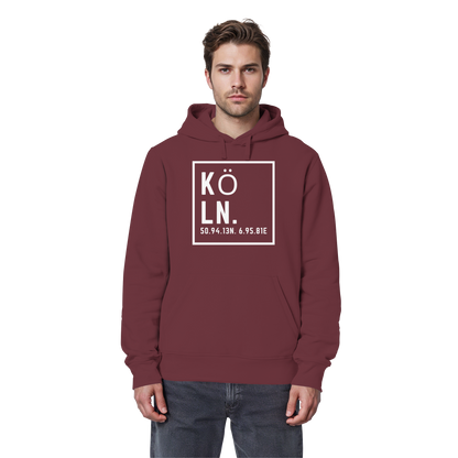Köln Koordinaten (großer Druck auf der Brust) - Organic Basic Hoodie