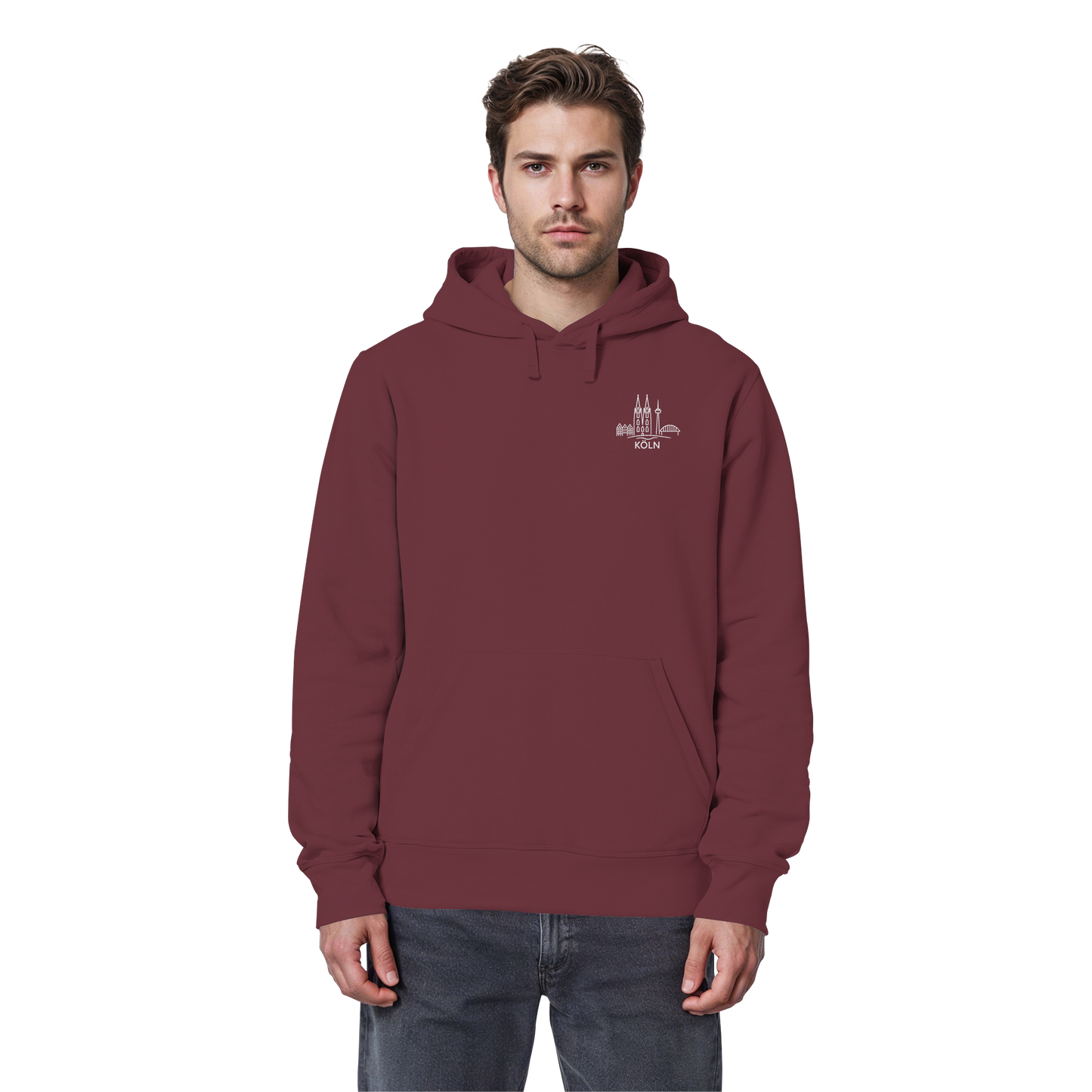 Köln Skyline Stick - Organic Basic Hoodie