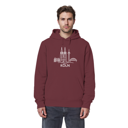 Köln Skyline (großer Druck auf der Brust) - Organic Basic Hoodie