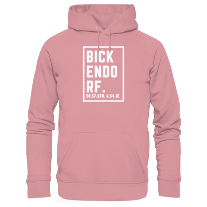 Bickendorf Koordinaten (großer Druck auf der Brust) - Organic Basic Hoodie