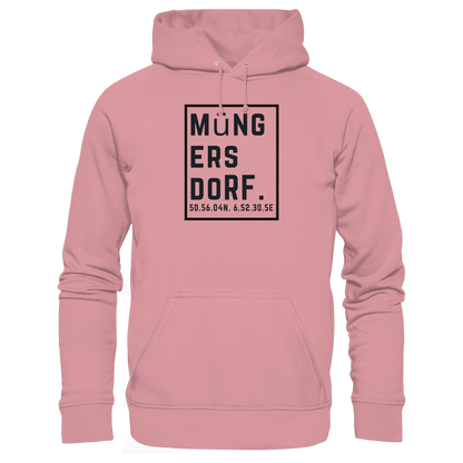 Müngersdorf Koordinaten (großer Druck auf der Brust) - Organic Basic Hoodie