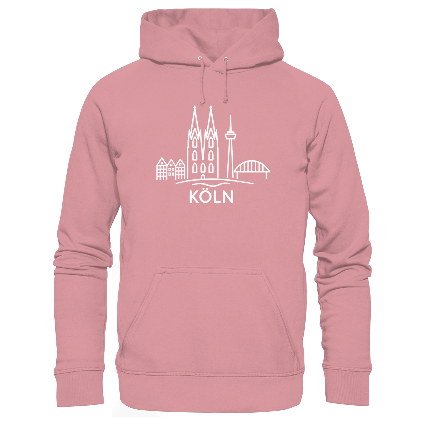 Köln Skyline (großer Druck auf der Brust) - Organic Basic Hoodie