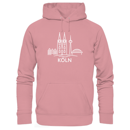 Köln Skyline (großer Druck auf der Brust) - Organic Basic Hoodie