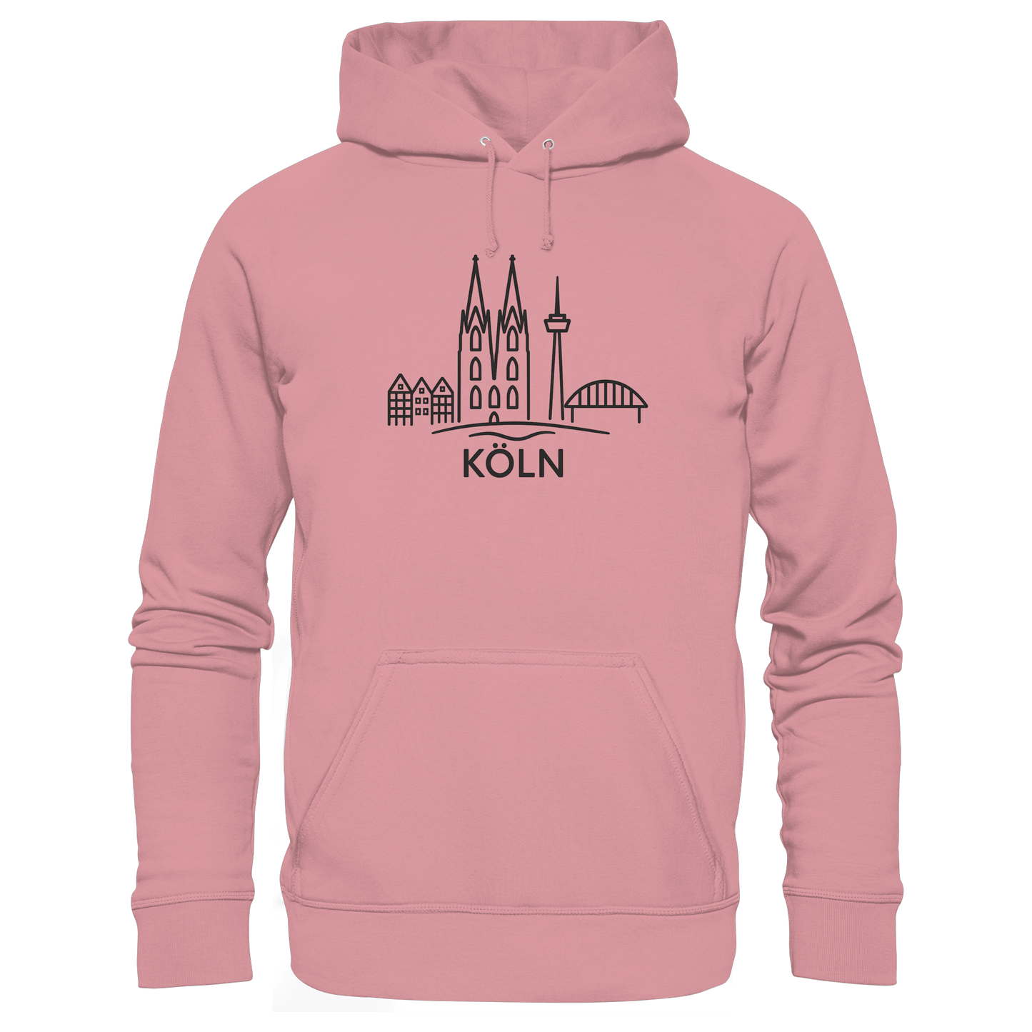 Köln Skyline (großer Druck auf der Brust) - Organic Basic Hoodie