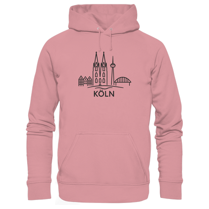 Köln Skyline (großer Druck auf der Brust) - Organic Basic Hoodie