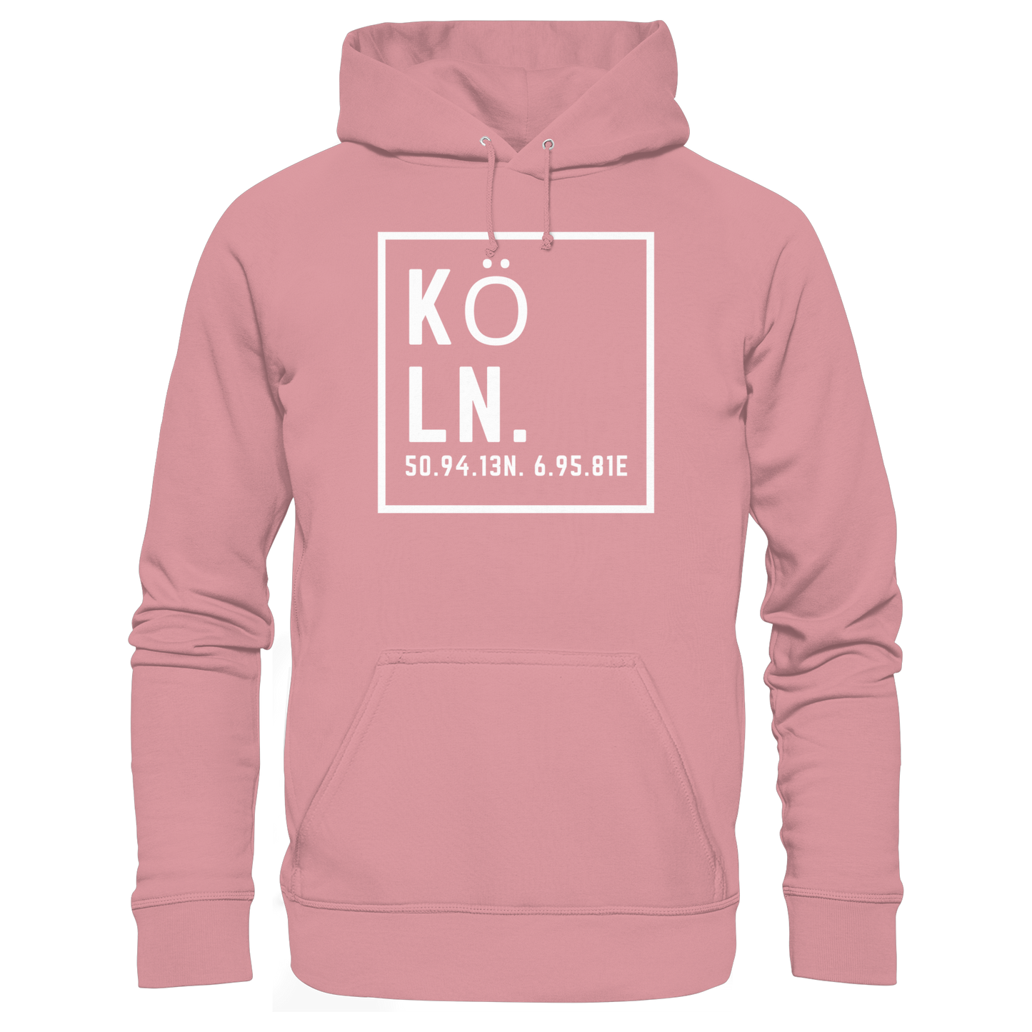 Köln Koordinaten (großer Druck auf der Brust) - Organic Basic Hoodie