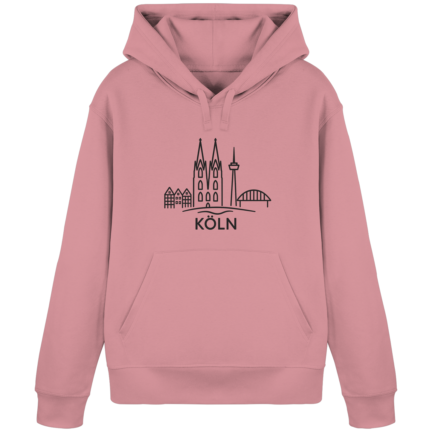 Köln Skyline (großer Druck auf der Brust) - Organic Basic Hoodie