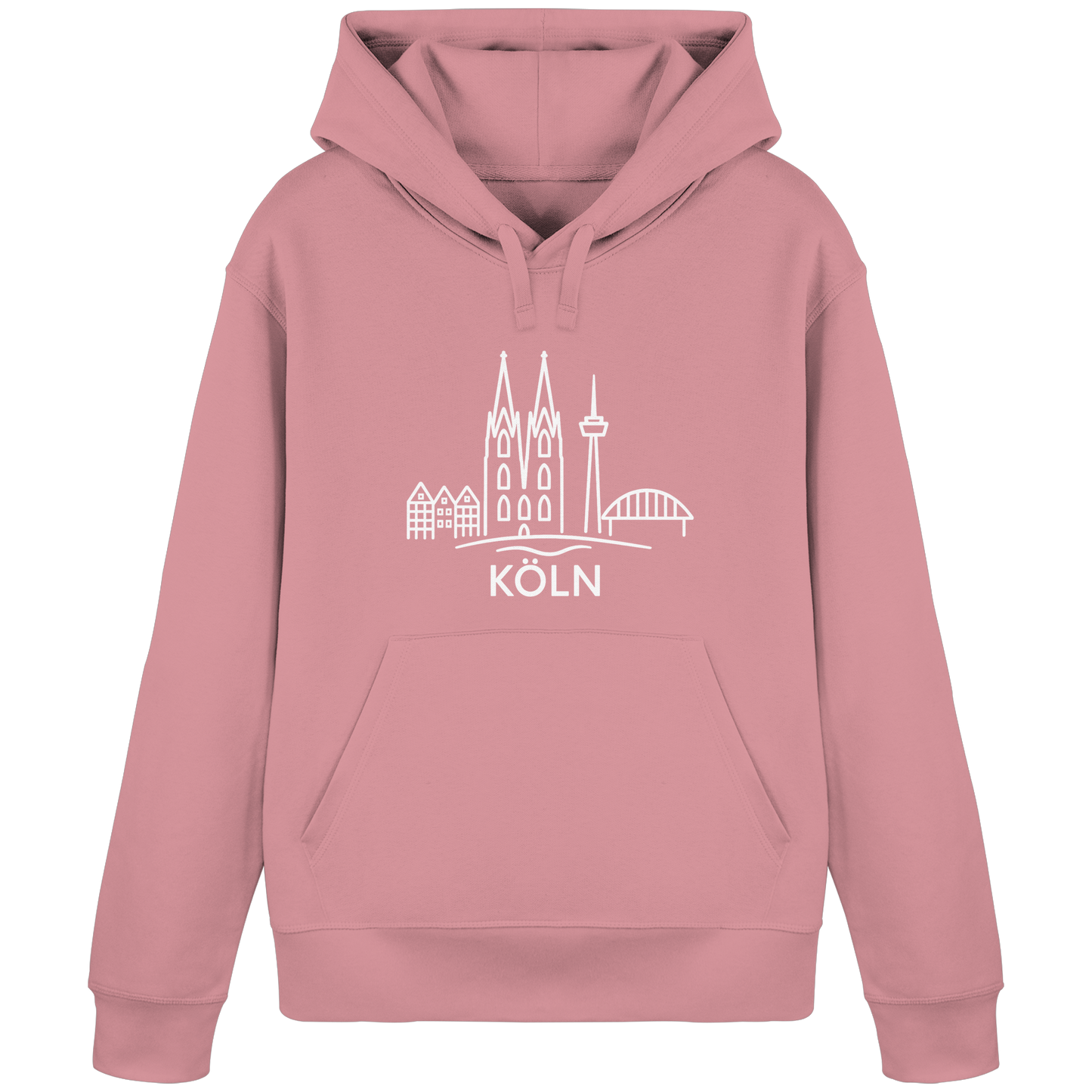 Köln Skyline (großer Druck auf der Brust) - Organic Basic Hoodie