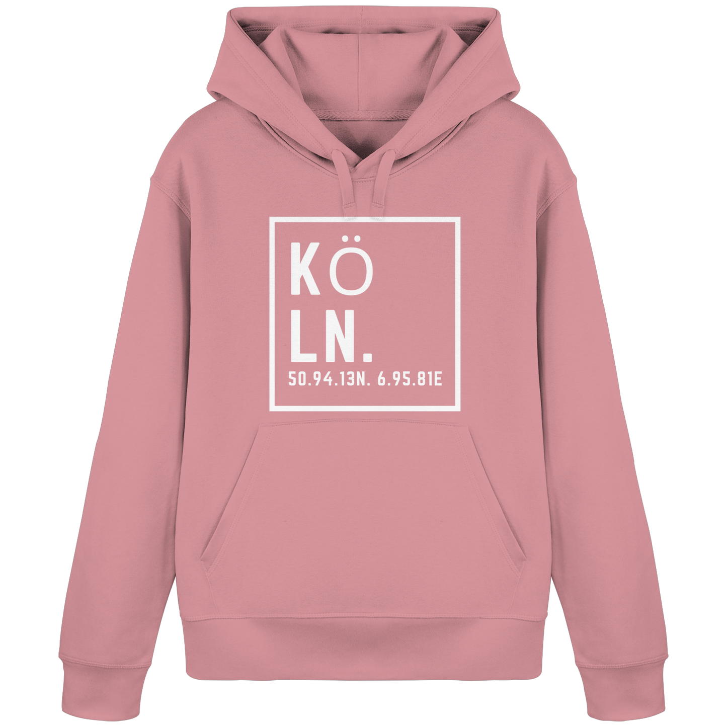 Köln Koordinaten (großer Druck auf der Brust) - Organic Basic Hoodie