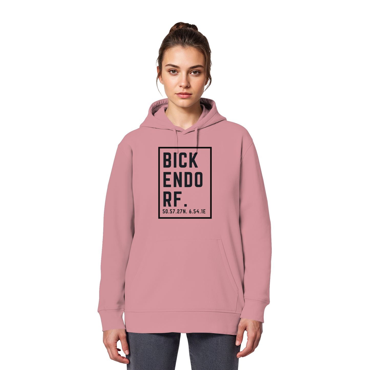 Bickendorf Koordinaten (großer Druck auf der Brust) - Organic Basic Hoodie