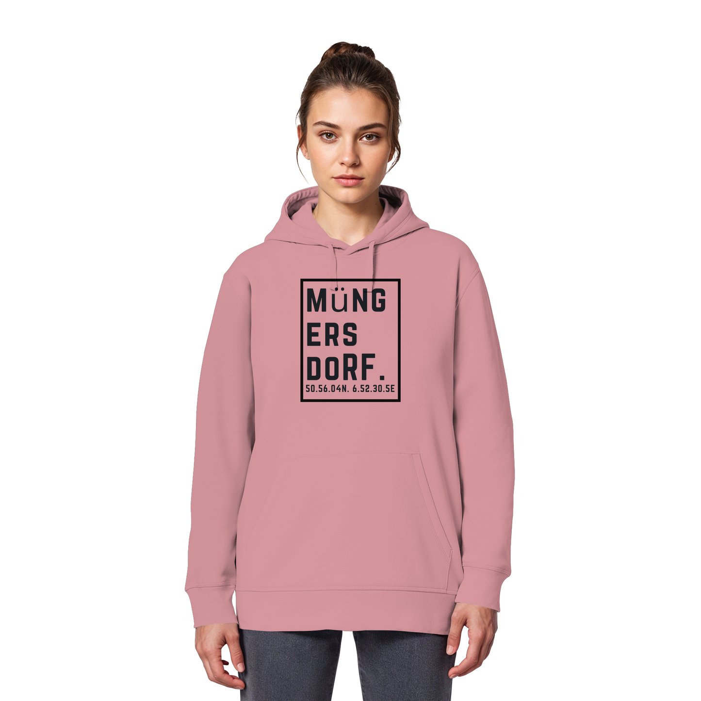 Müngersdorf Koordinaten (großer Druck auf der Brust) - Organic Basic Hoodie