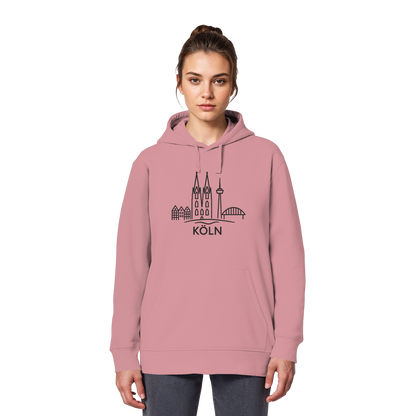 Köln Skyline (großer Druck auf der Brust) - Organic Basic Hoodie