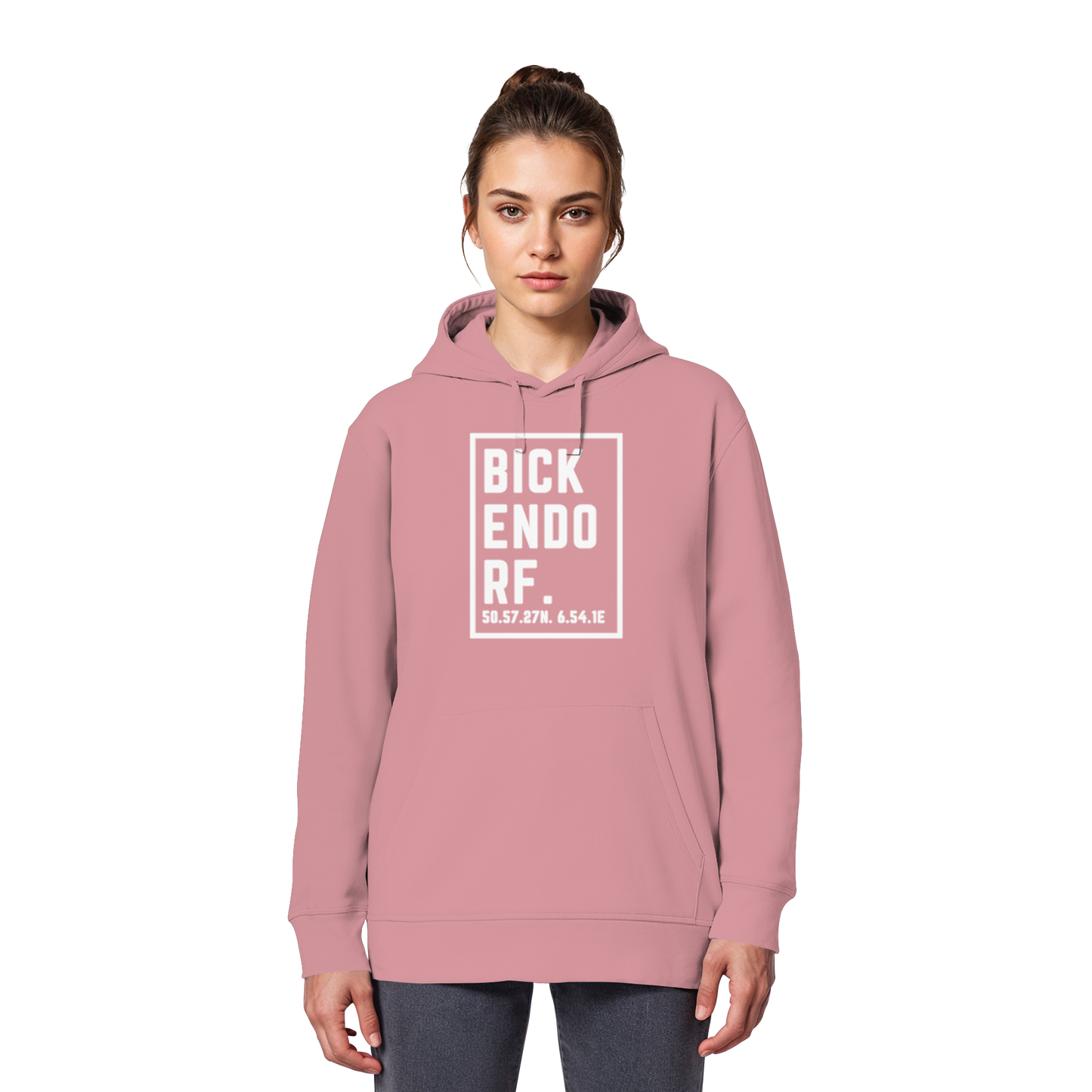 Bickendorf Koordinaten (großer Druck auf der Brust) - Organic Basic Hoodie