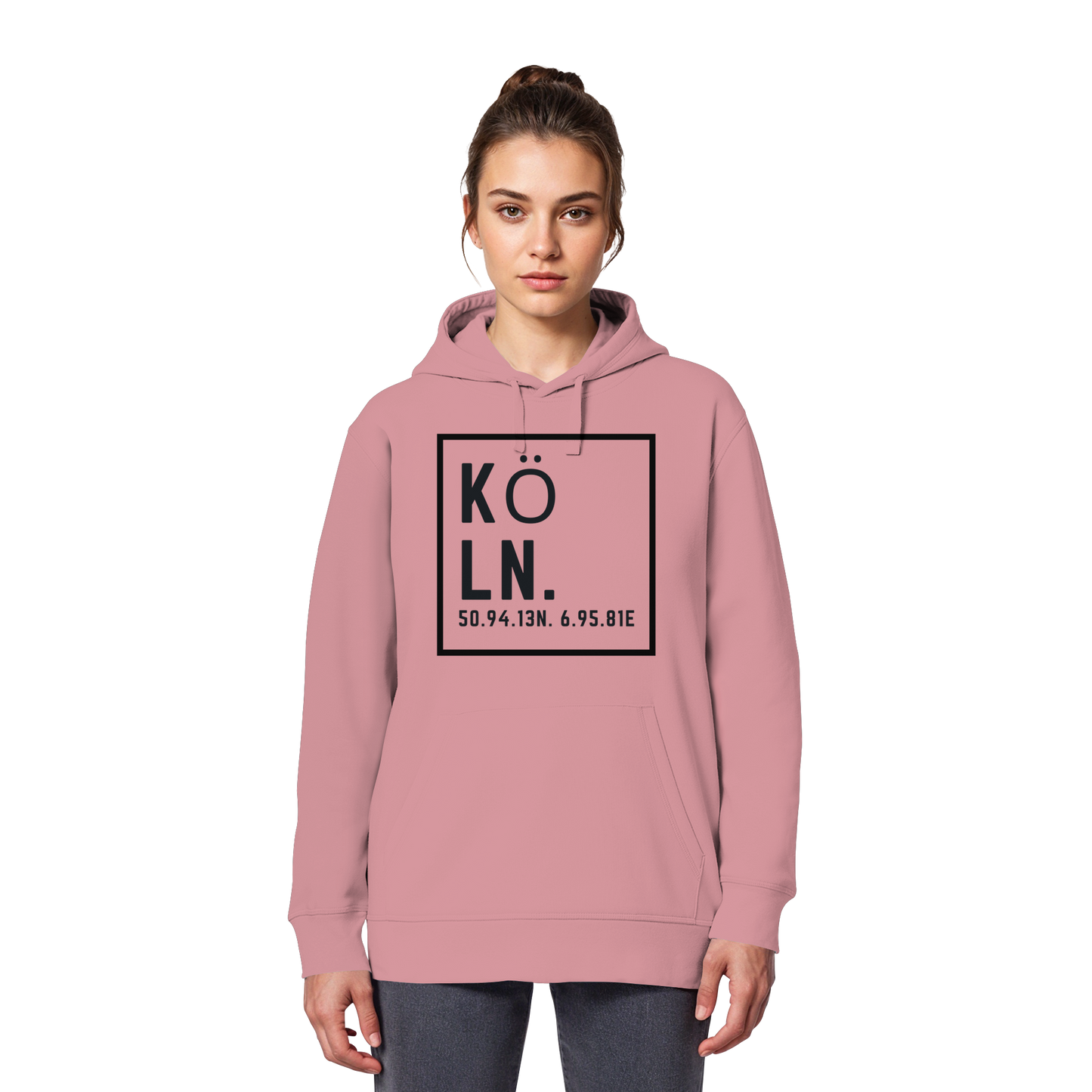 Köln Koordinaten (großer Druck auf der Brust) - Organic Basic Hoodie