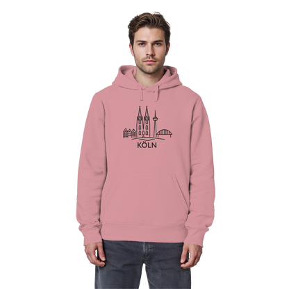 Köln Skyline (großer Druck auf der Brust) - Organic Basic Hoodie