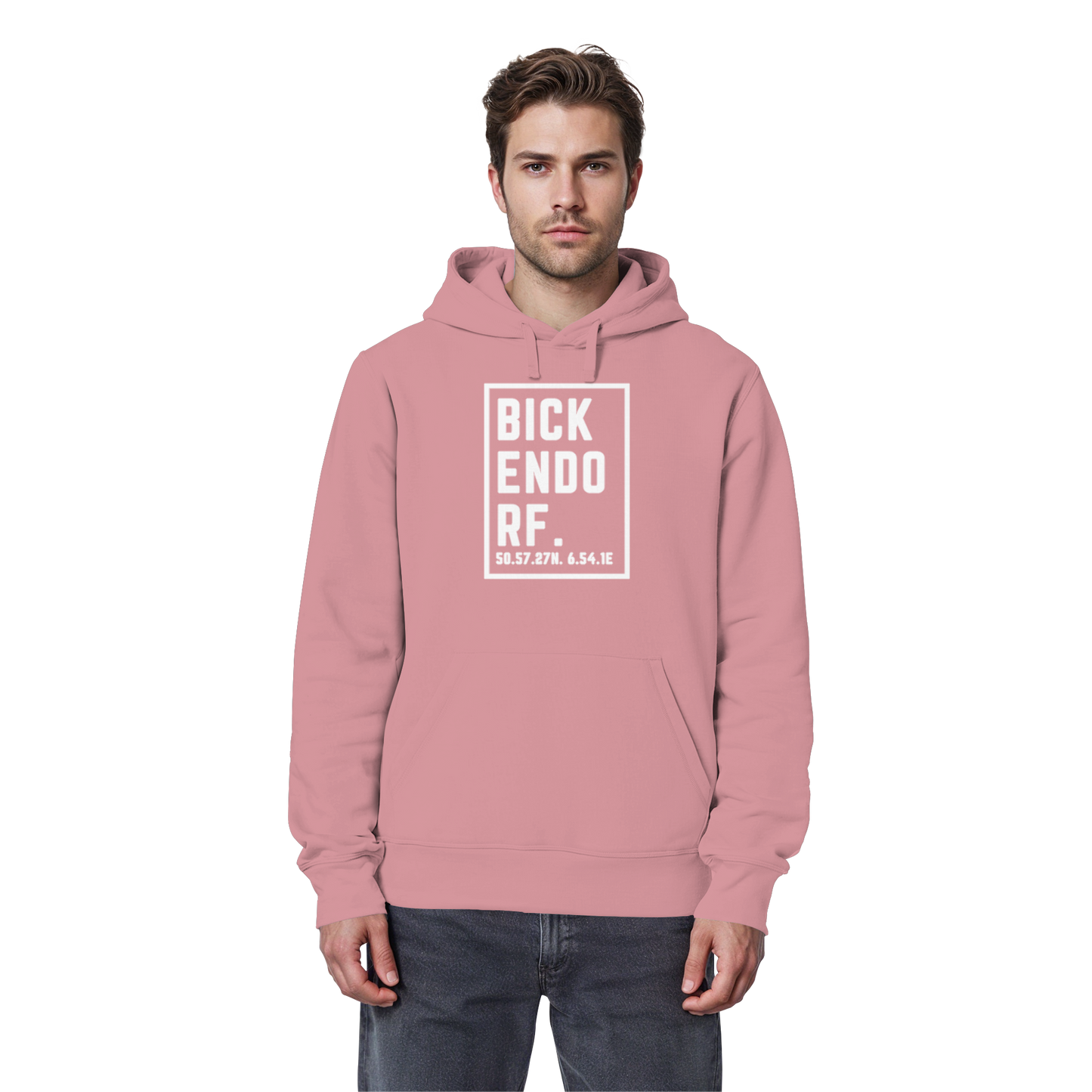 Bickendorf Koordinaten (großer Druck auf der Brust) - Organic Basic Hoodie