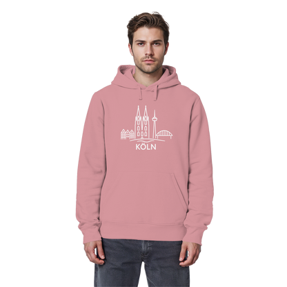 Köln Skyline (großer Druck auf der Brust) - Organic Basic Hoodie