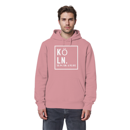 Köln Koordinaten (großer Druck auf der Brust) - Organic Basic Hoodie