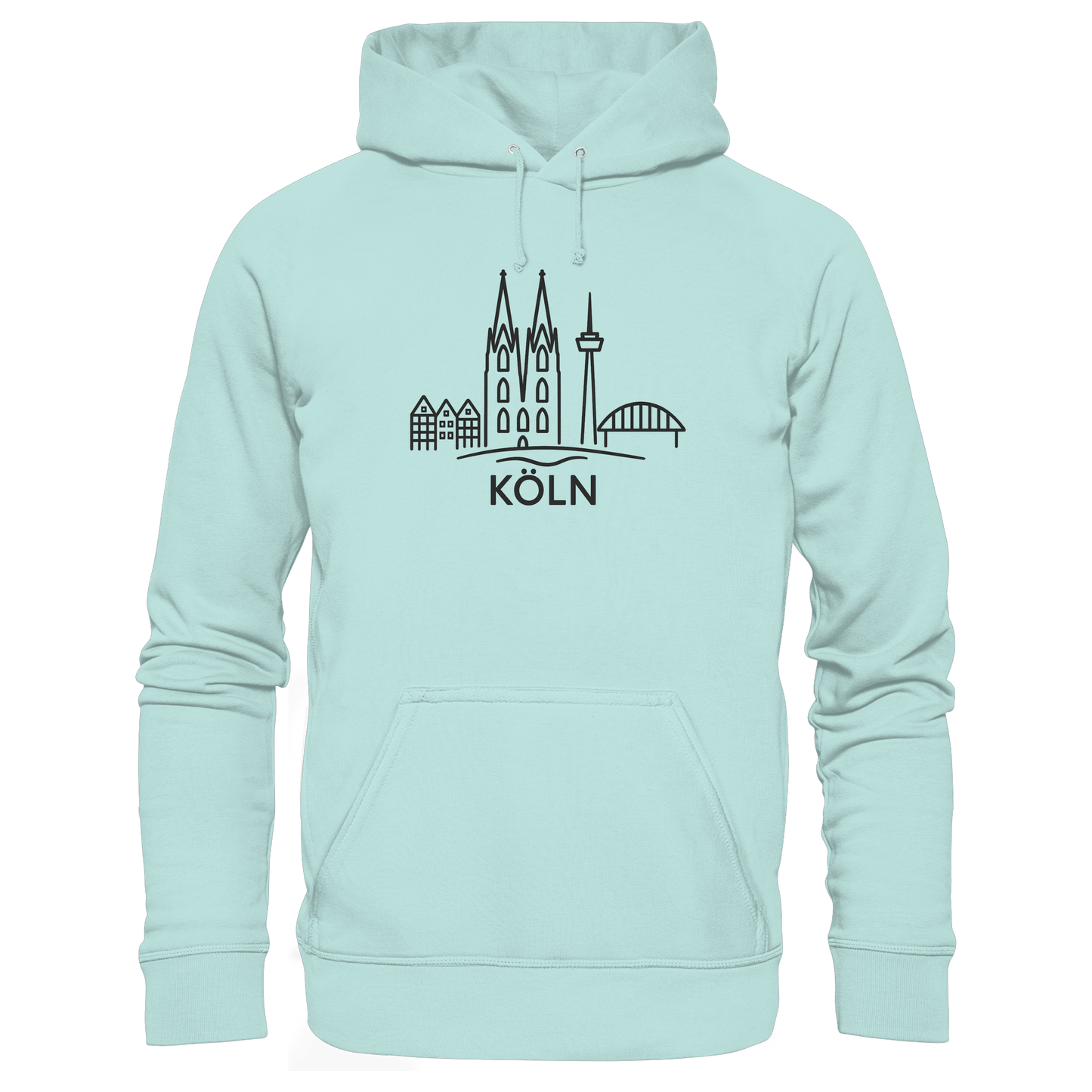 Köln Skyline (großer Druck auf der Brust) - Organic Basic Hoodie