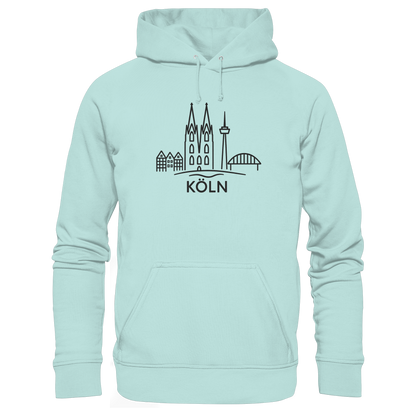 Köln Skyline (großer Druck auf der Brust) - Organic Basic Hoodie