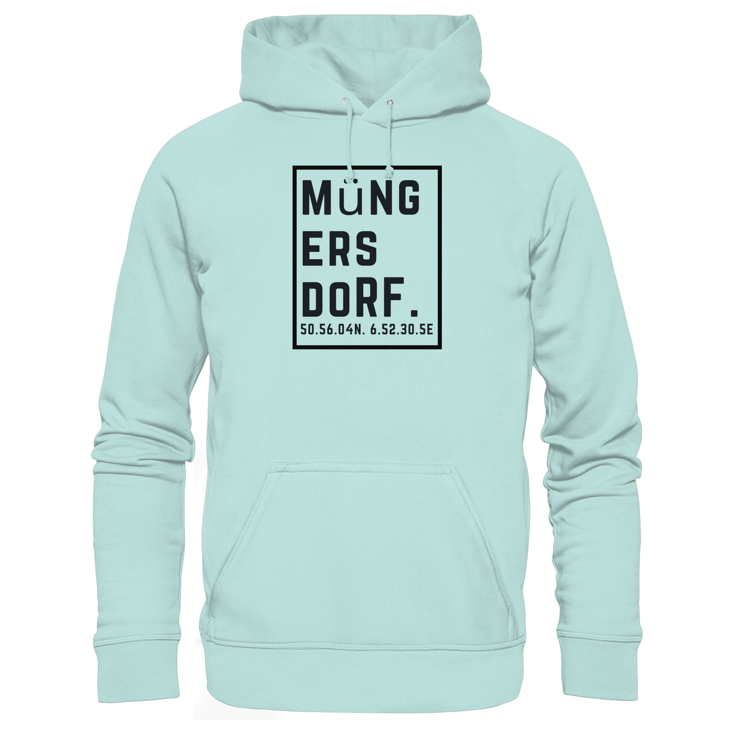 Müngersdorf Koordinaten (großer Druck auf der Brust) - Organic Basic Hoodie