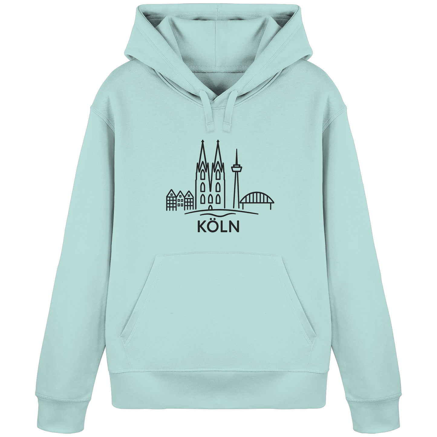Köln Skyline (großer Druck auf der Brust) - Organic Basic Hoodie