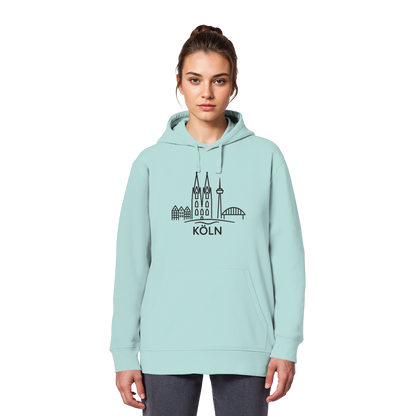Köln Skyline (großer Druck auf der Brust) - Organic Basic Hoodie