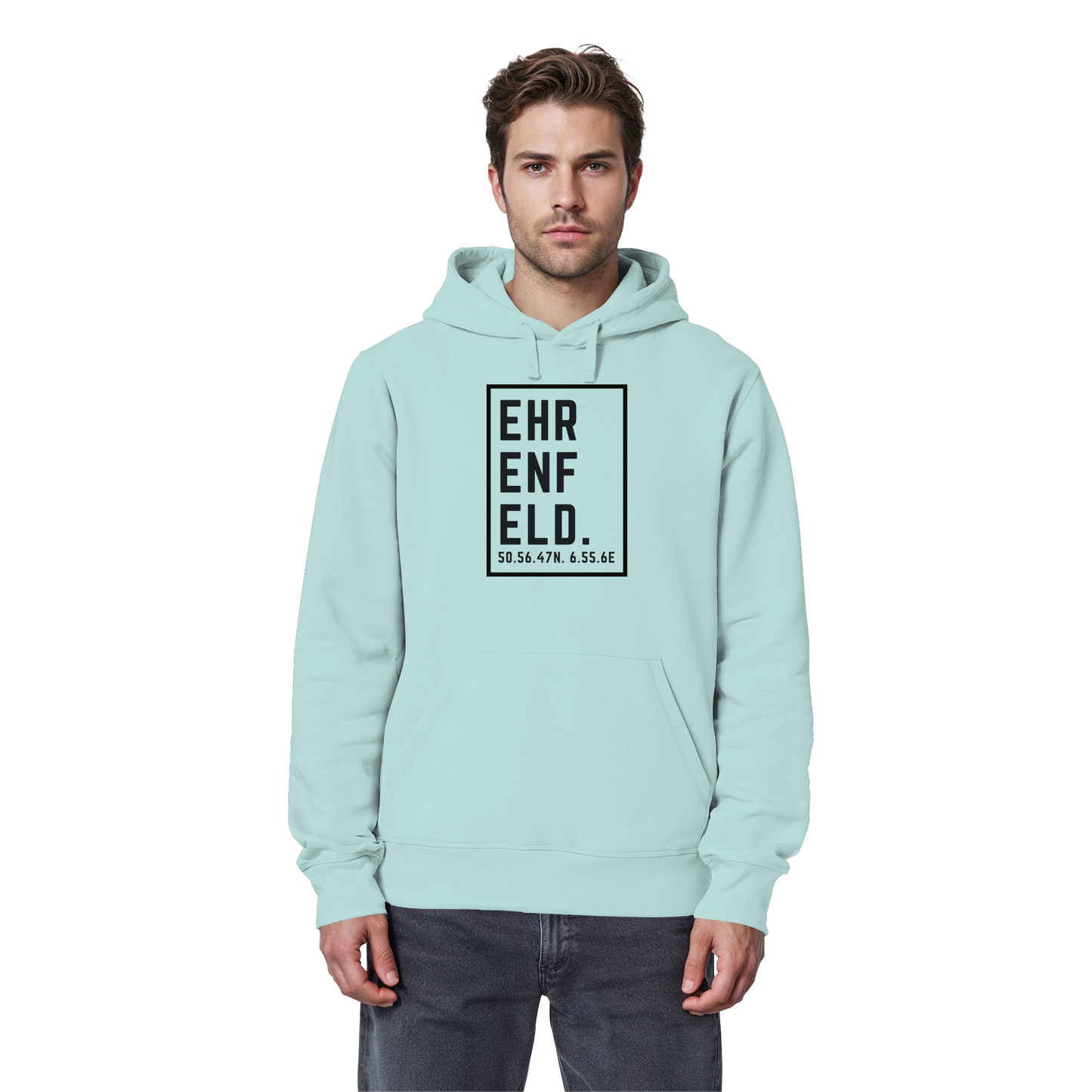 Ehrenfeld Koordinaten (großer Druck auf der Brust) - Organic Basic Hoodie