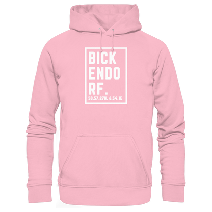 Bickendorf Koordinaten (großer Druck auf der Brust) - Organic Basic Hoodie