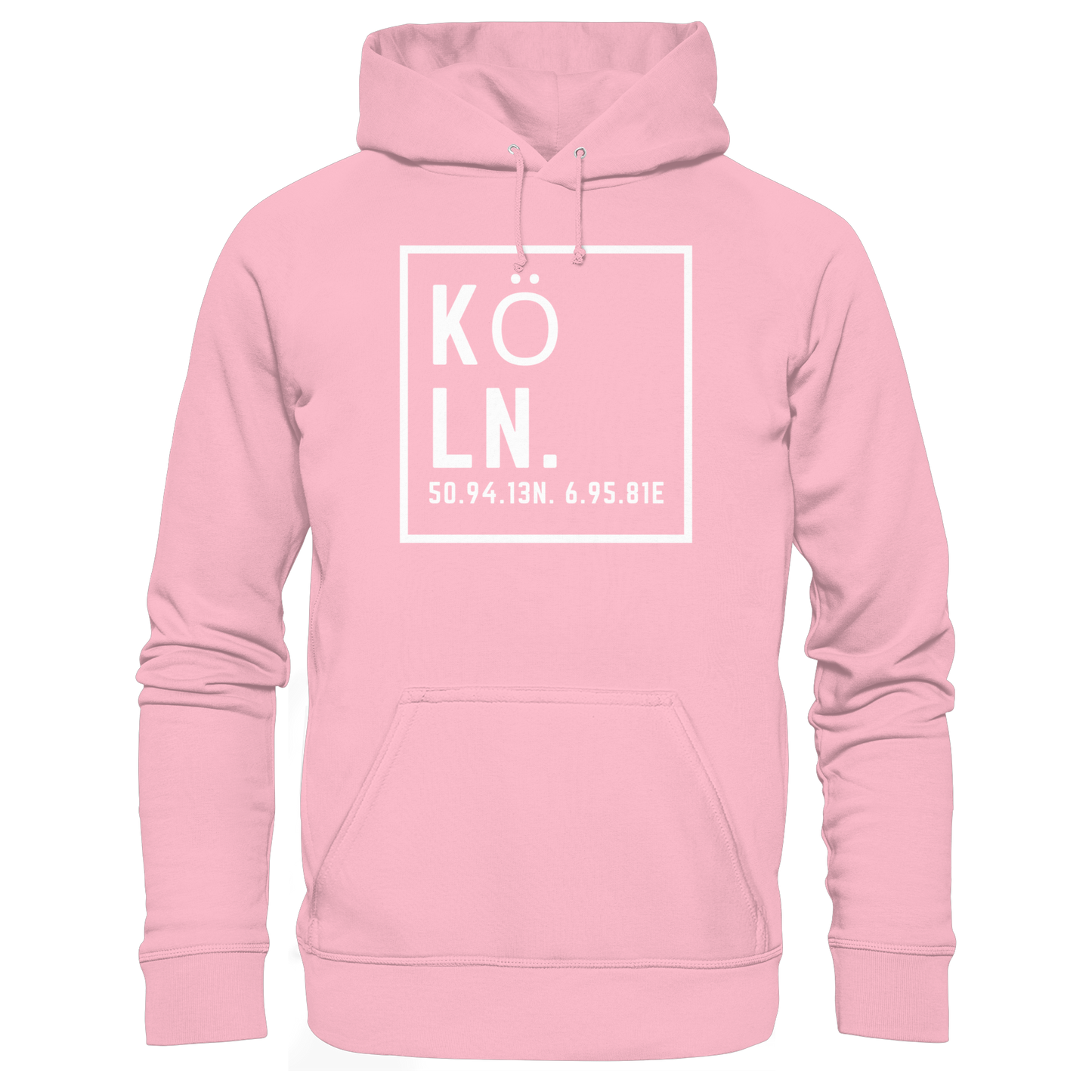 Köln Koordinaten (großer Druck auf der Brust) - Organic Basic Hoodie