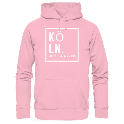 Köln Koordinaten (großer Druck auf der Brust) - Organic Basic Hoodie