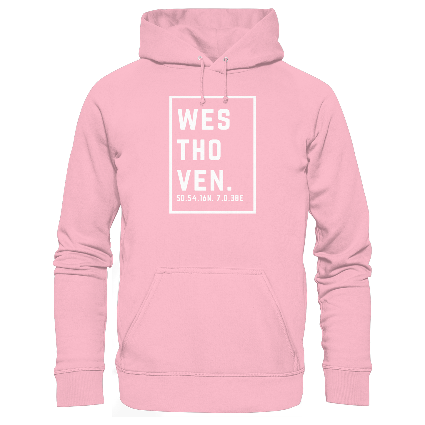 Westhoven Koordinaten (großer Druck auf der Brust) - Organic Basic Hoodie