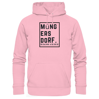 Müngersdorf Koordinaten (großer Druck auf der Brust) - Organic Basic Hoodie