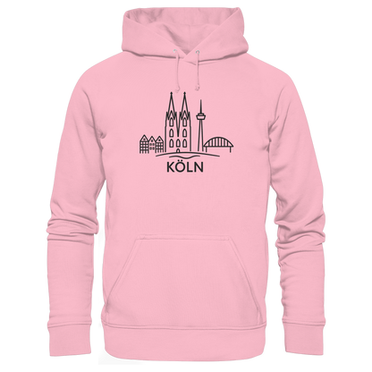 Köln Skyline (großer Druck auf der Brust) - Organic Basic Hoodie