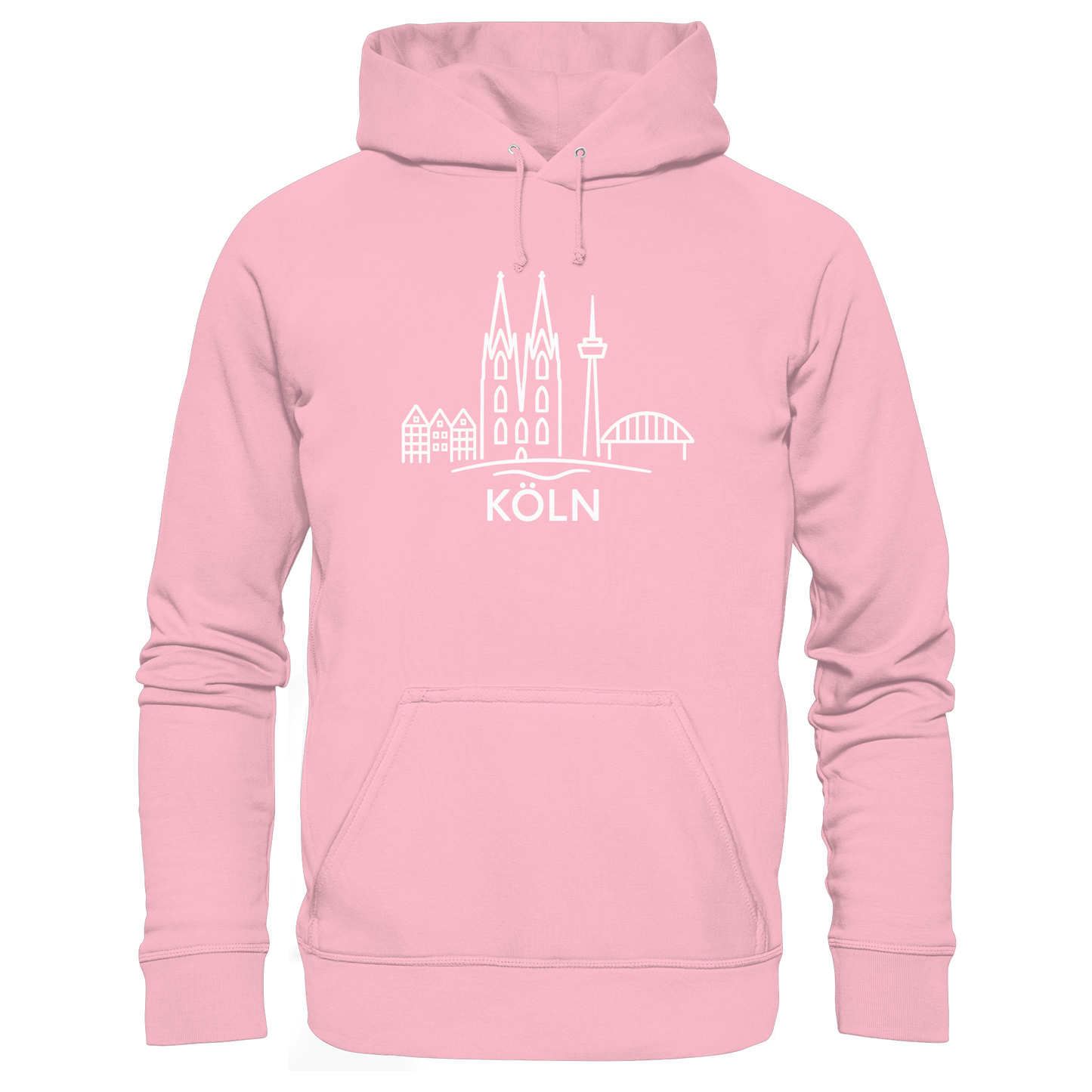 Köln Skyline (großer Druck auf der Brust) - Organic Basic Hoodie