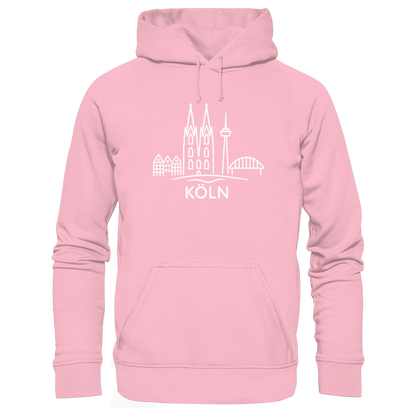 Köln Skyline (großer Druck auf der Brust) - Organic Basic Hoodie