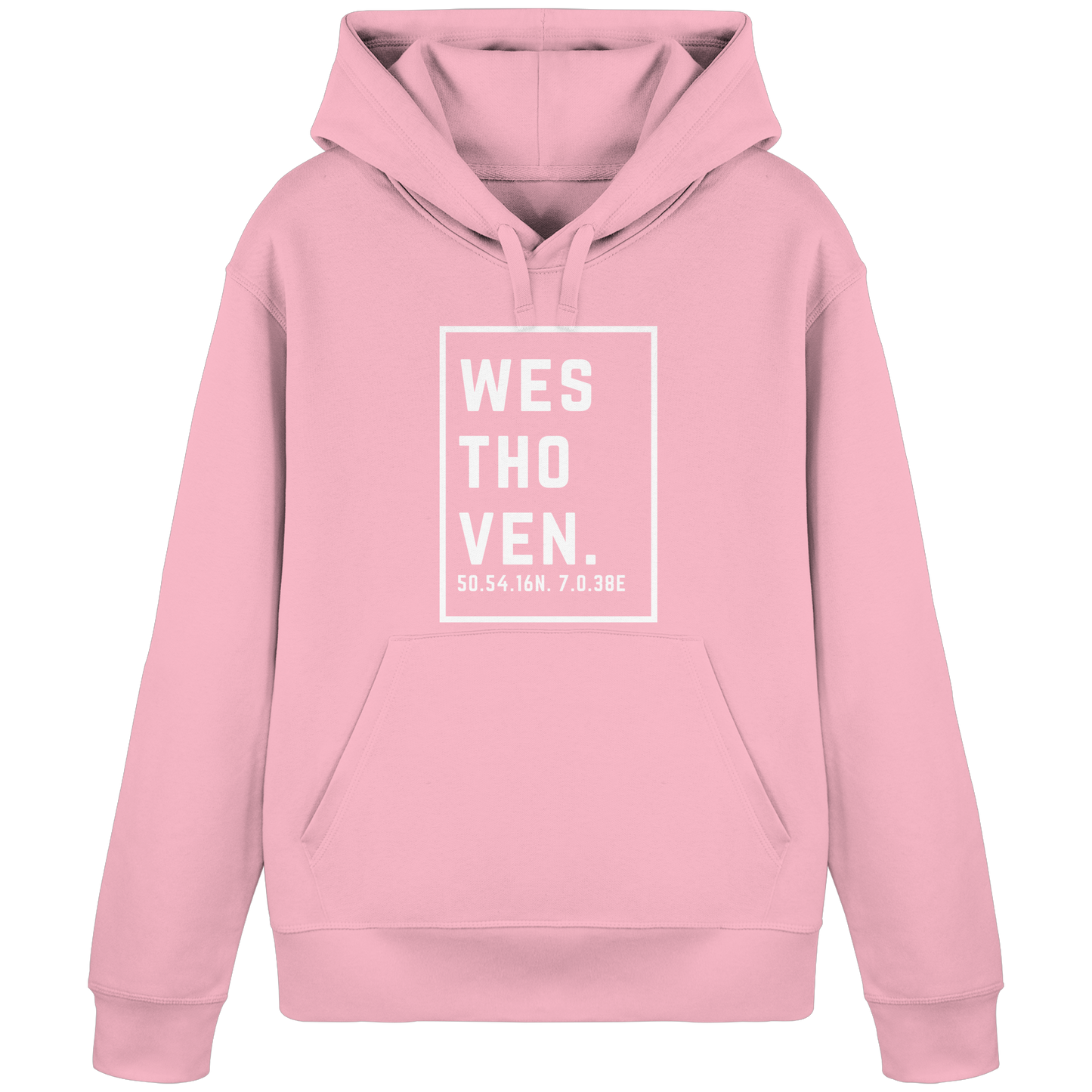 Westhoven Koordinaten (großer Druck auf der Brust) - Organic Basic Hoodie