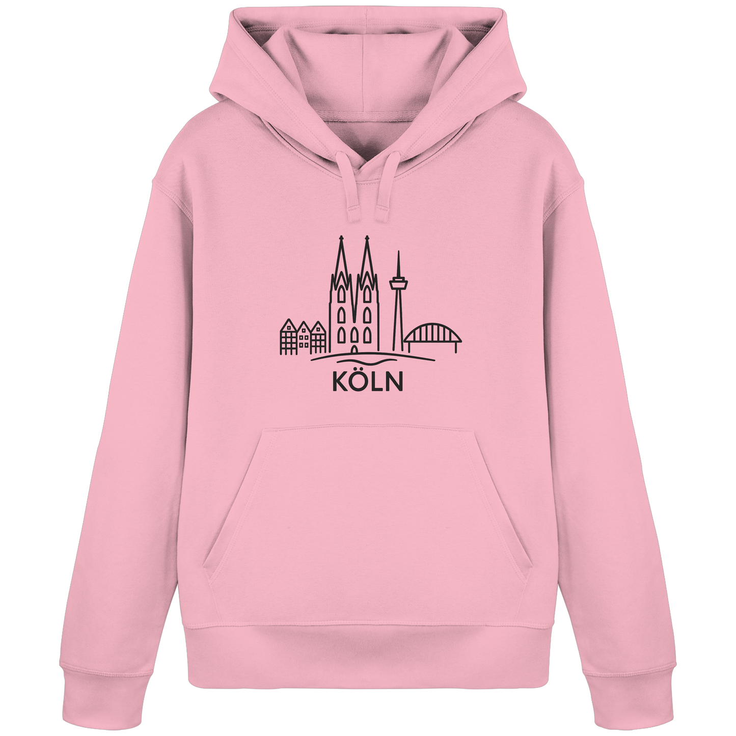 Köln Skyline (großer Druck auf der Brust) - Organic Basic Hoodie